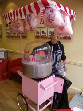 Candy Floss being made by Fruits & Fountains Catering Team Member