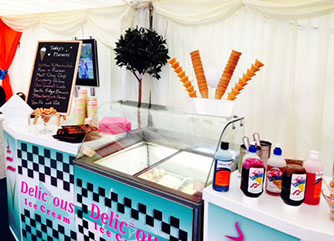 Ice Cream Bar for Hire from Fruits & Fountains with Menu Board