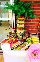Fruit Palm and warm chocolate dip - Birthday Party at Warlingham March 2014